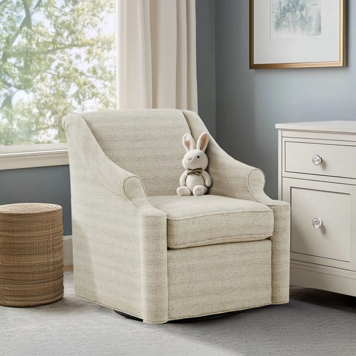 Justin - Swivel Glider Chair With 360 Degree Rotation - Tan JLA