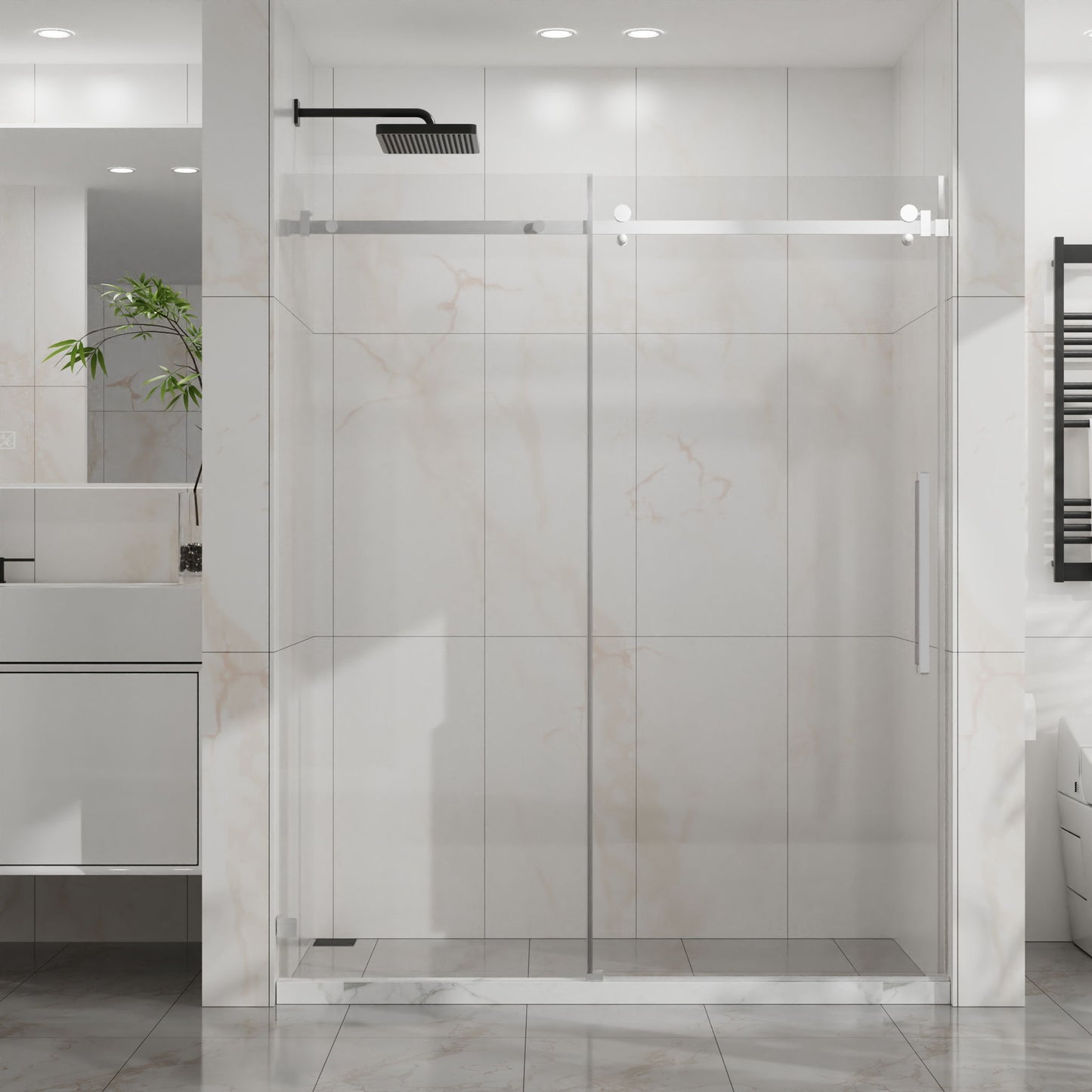 Frameless Tub Sliding Shower Door With Easy Clean Coating Daily Nest