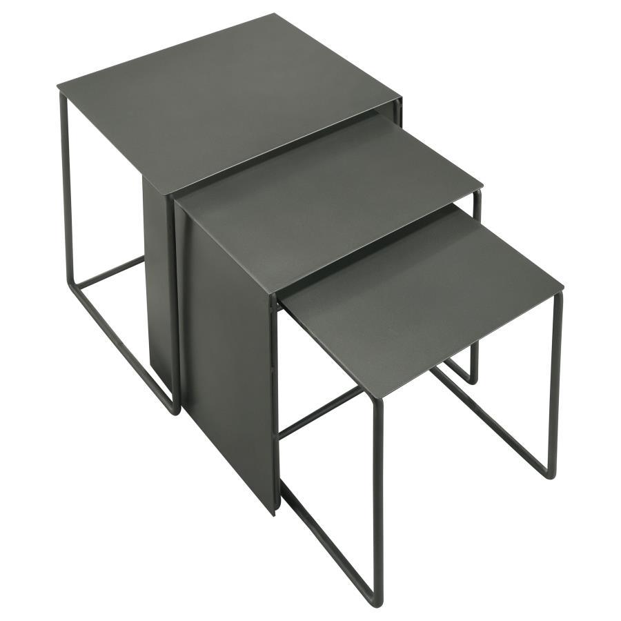 Imez - 3 Piece Rectangular Metal Nesting Table Set - Gray Coaster Fine Furniture