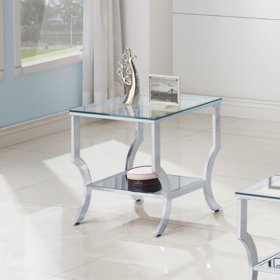 Saide - Rectangular Glass Top Table CoasterEssence