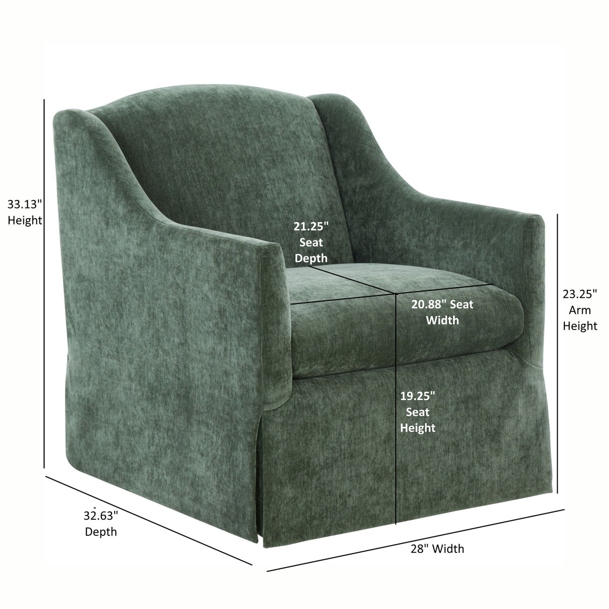 Luisa - Skirted Swivel Accent Chair Ridgecrest Home