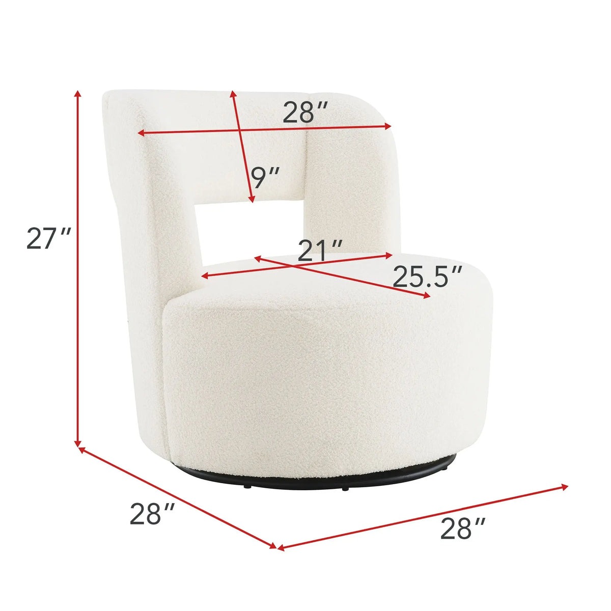 Swivel Comfy Round Barrel Chair With Soft Teddy Fabric For Living Room Home Essentials