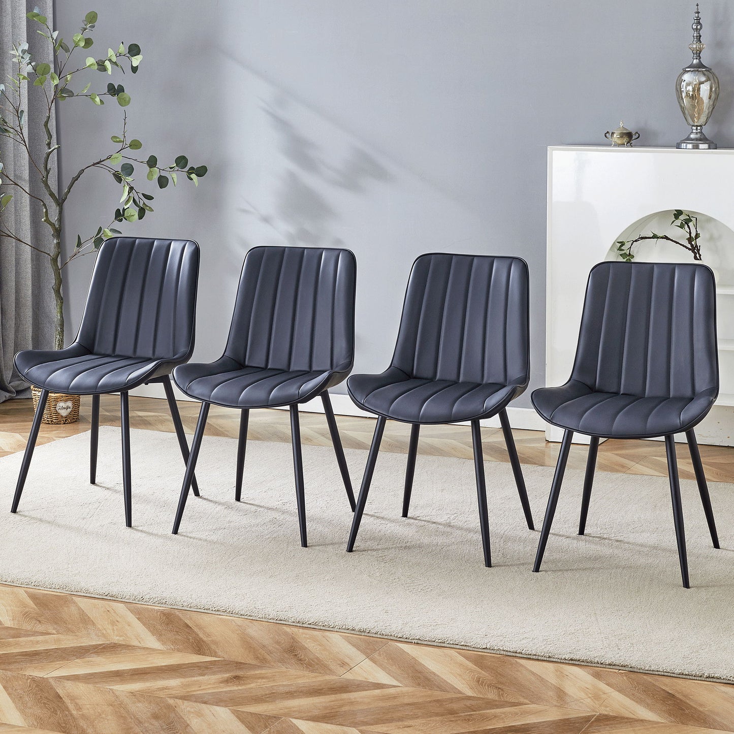 Modern Style Extended Seat Cushion Dining Chair Set Home Essentials