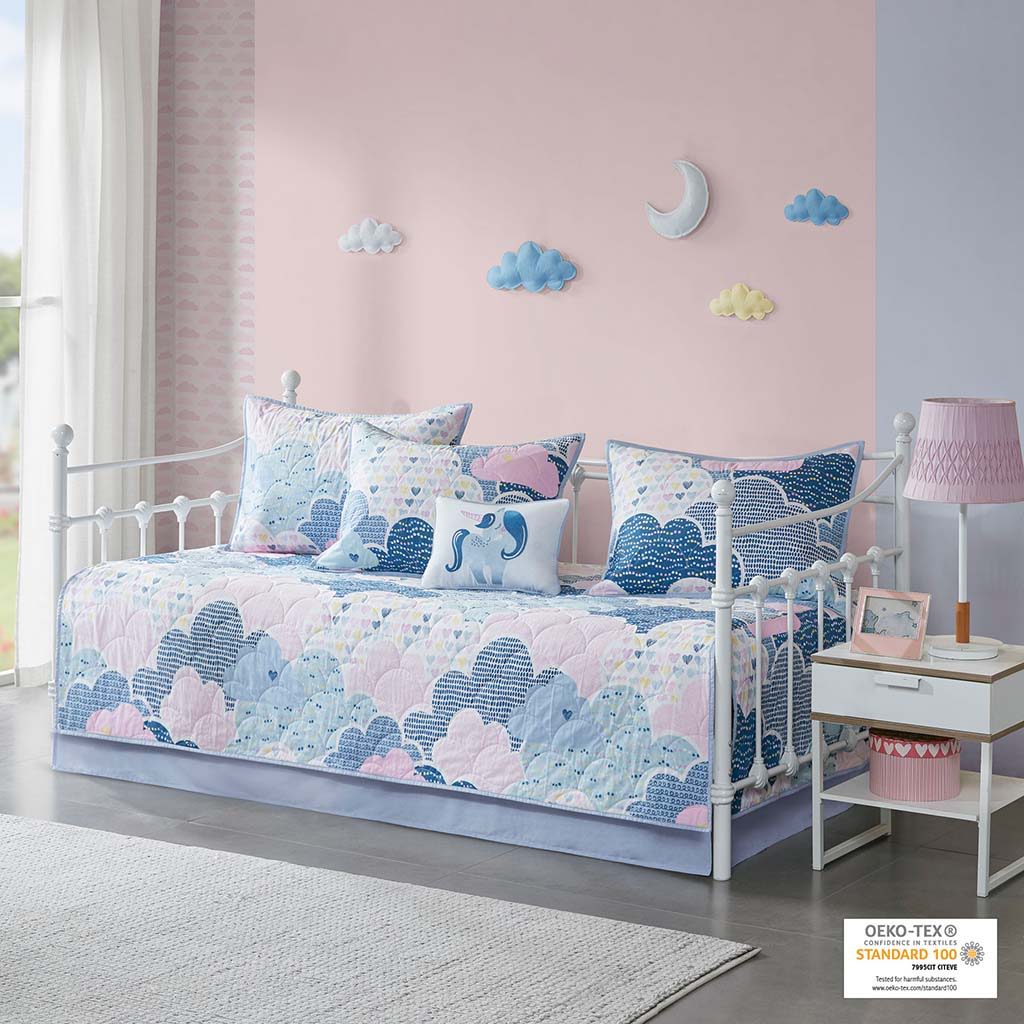 Cloud - 6 Piece Reversible Daybed Set - Blue Urban Habitat Kids
