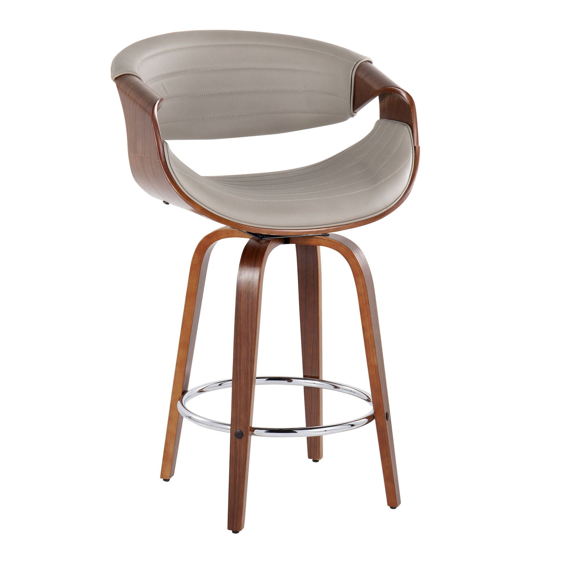 Symphony - Mid Century Modern Fixed Height Counter Stool & Swivel With Round Footrest (Set of 2) Lumi Source