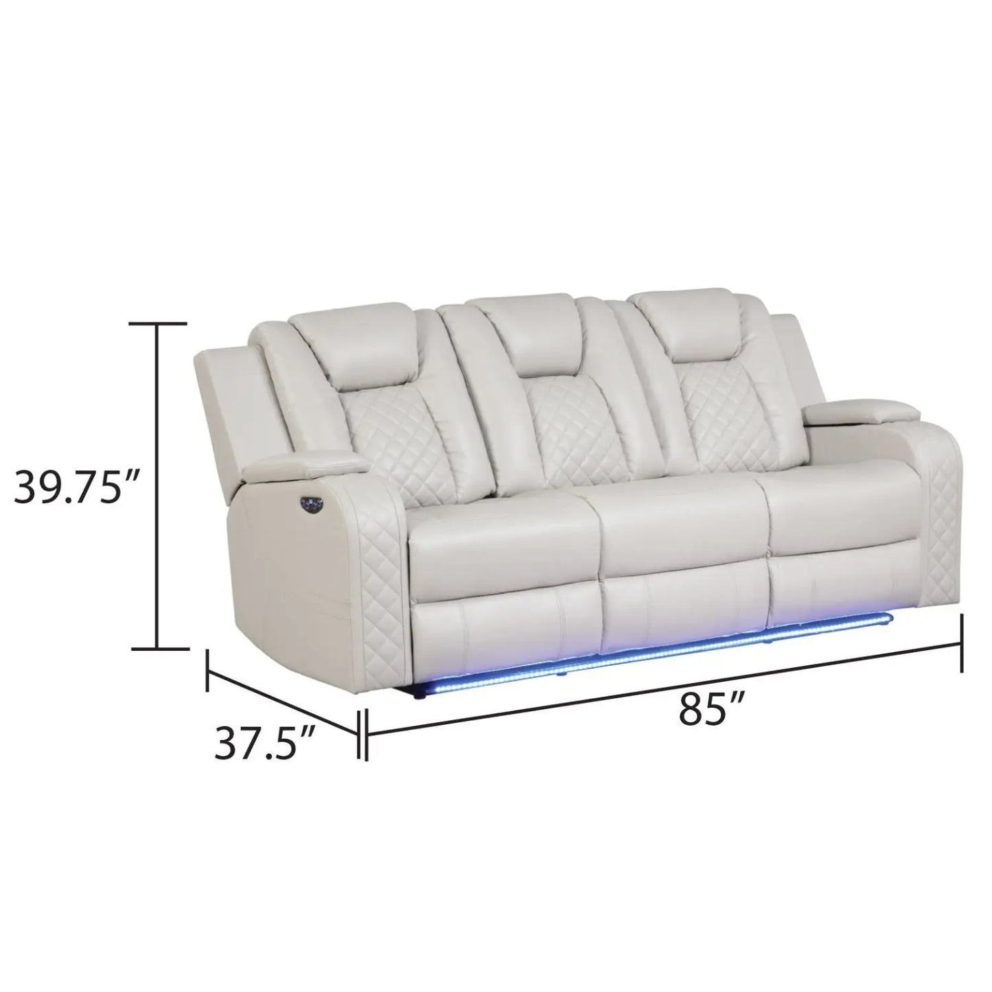 Benz - LED & Power Recliner With Adjustable Headrests And Ambient LED Lighting Matrix Furniture Group