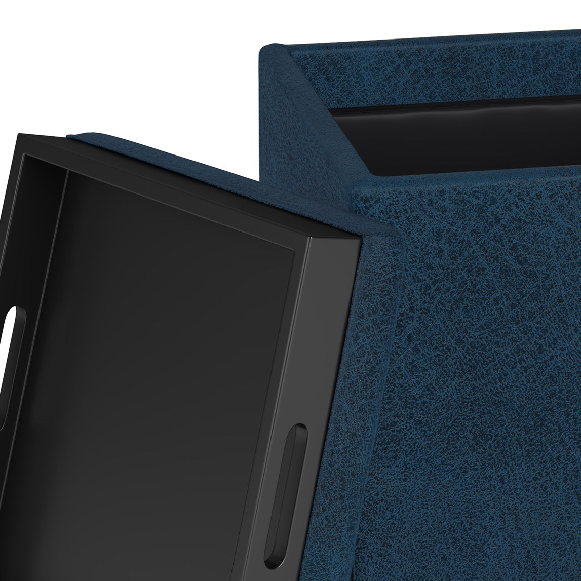 Rockwood - Upholstered Cube Storage Ottoman With Tray Simpli-Home