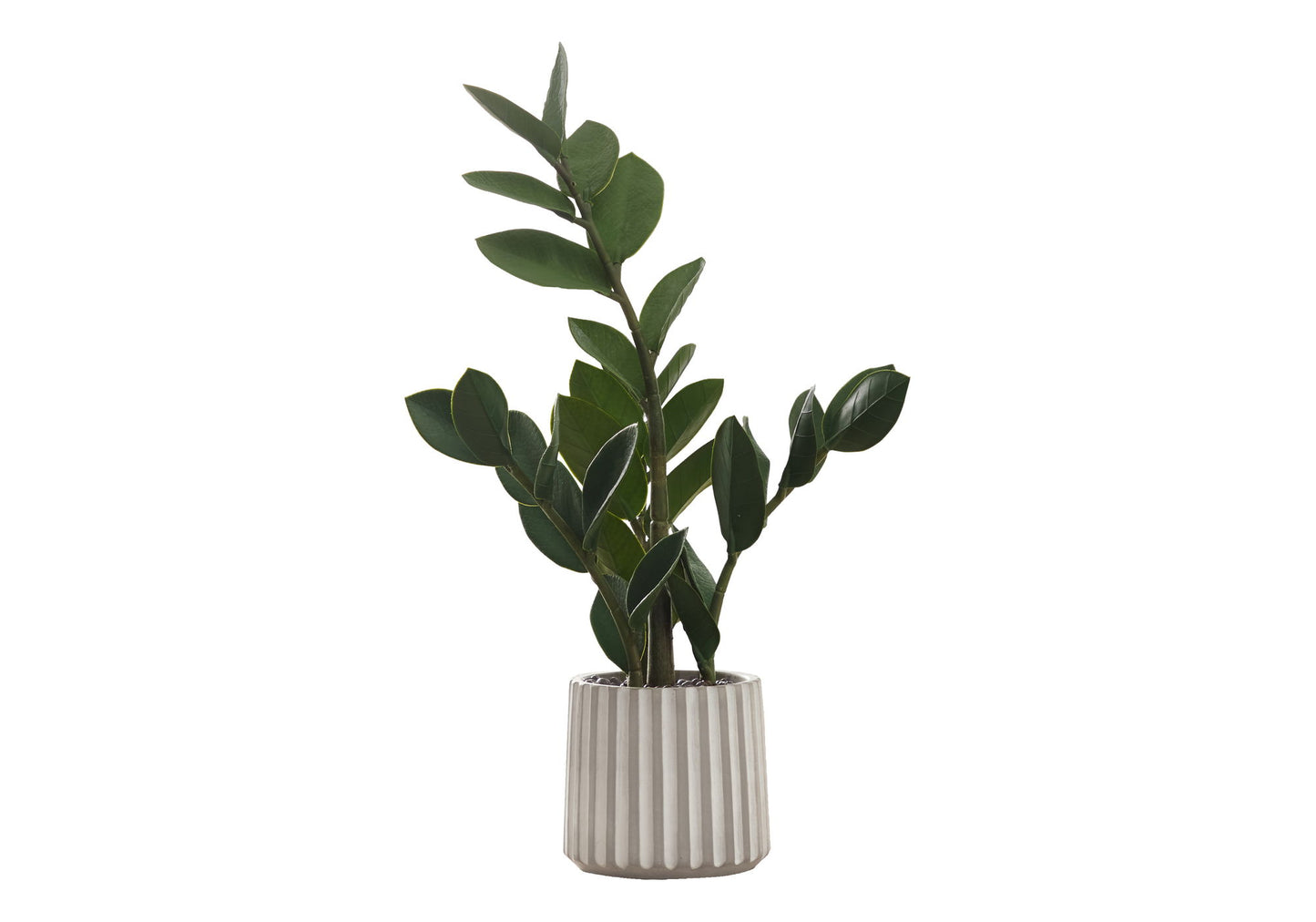 20" Tall, Artificial Plant, Zz, Indoor, Faux, Fake, Table, Greenery, Potted, Real Touch, Decorative - Green / Gray 8th Street
