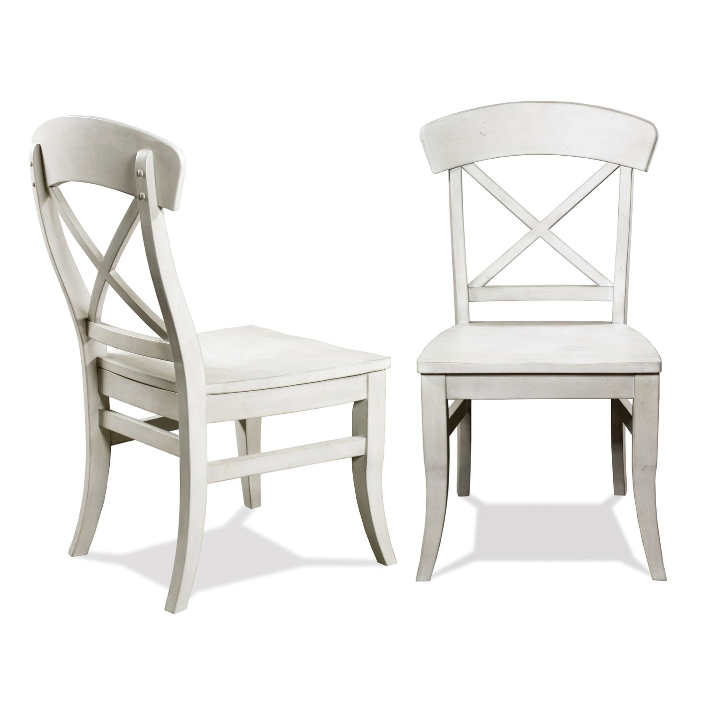 Harola - Cross-Back Dining Side Chairs In (Set of 2) - Smoky White Home Essentials