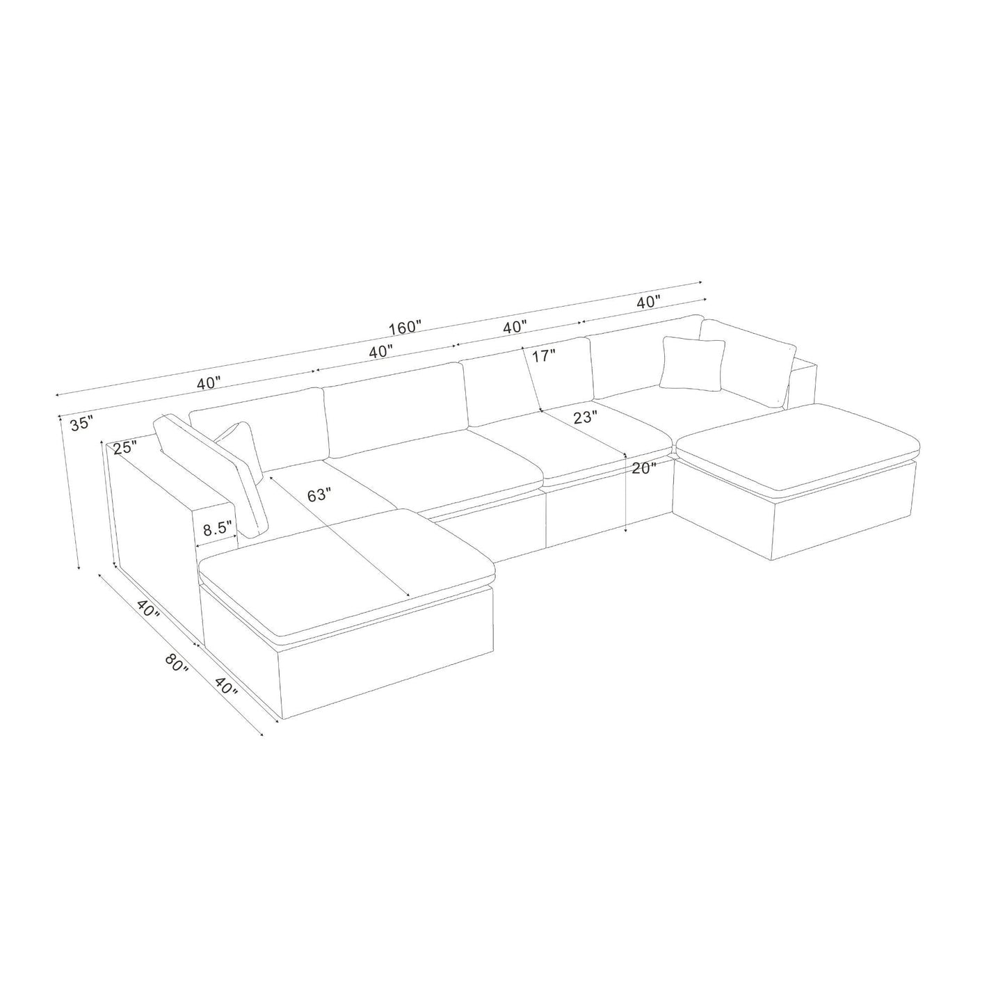 Custom Configuration Modular Sectional With Toss Pillows Home Essentials