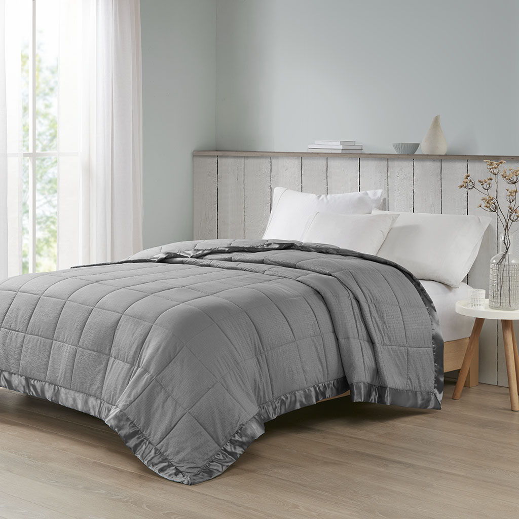 Cambria Premium Oversized Hypoallergenic Down Alternative Blanket With 3M Moisture Treatment - Charcoal Madison Park