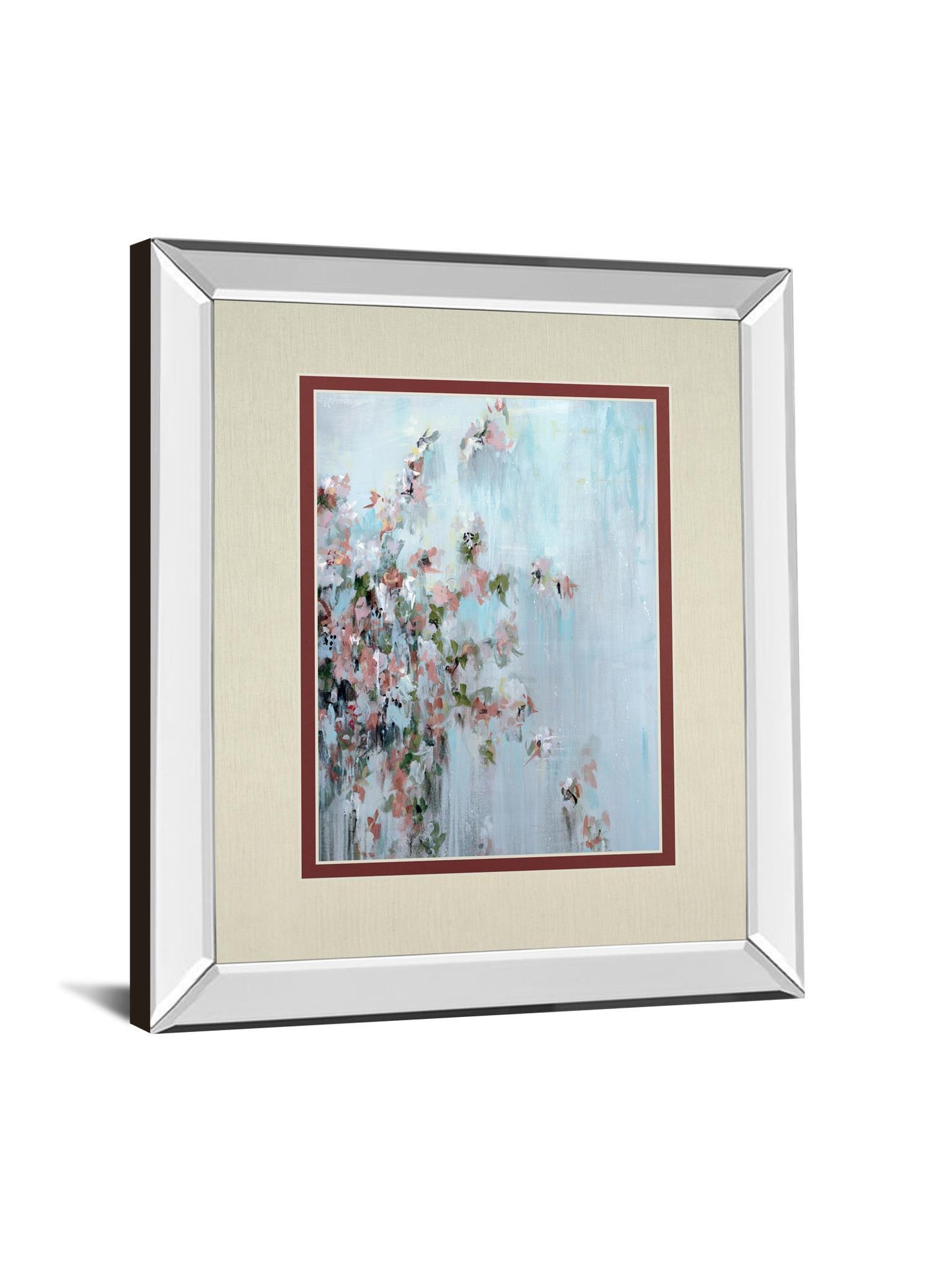 Wilting Away By Macy Cole - Mirror Framed Print Wall Art - Blue Classy Living