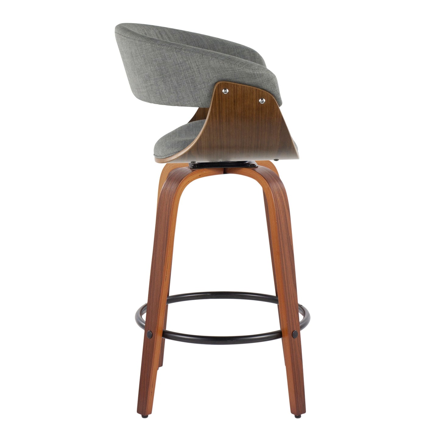 Vintage Mod - Mid Century Modern Fixed Height Counter Stool & Swivel With Round Footrest (Set of 2) Lumi Source