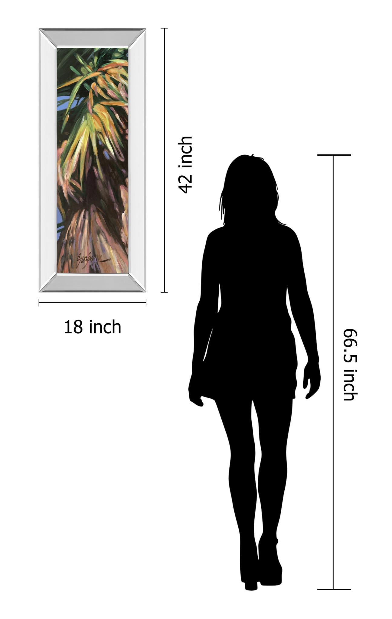 Wild Palm I By Suzanne Wilkins - Mirror Framed Print Wall Art - Green Classy Living