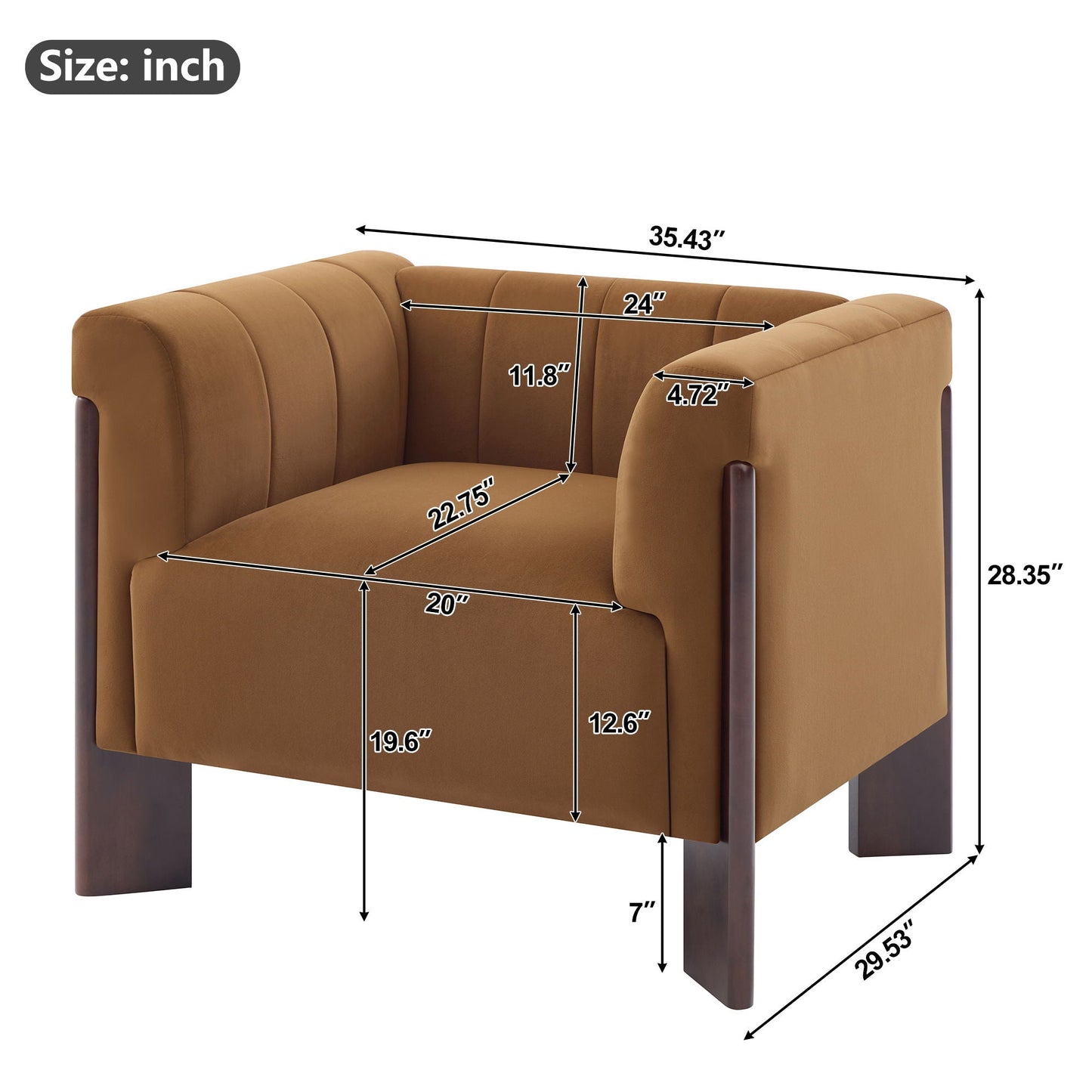 Accent Chair With Tight Back For Living Room Noble House