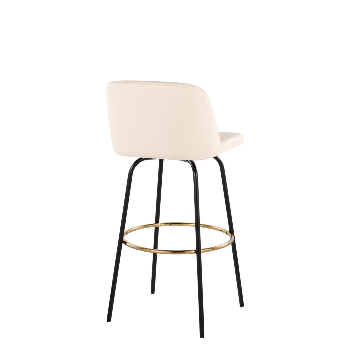 Toriano - Contemporary Fixed Height, Barstool With Swivel & Round Footrest (Set of 2) Lumi Source