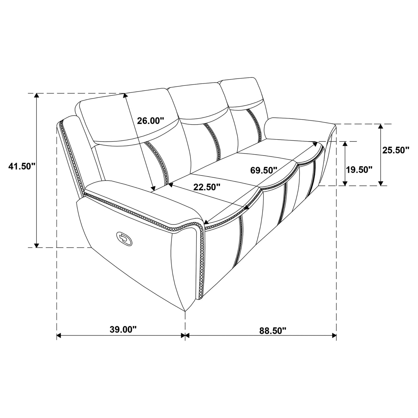 Stanwicke - 2 Piece Motion Reclining Sofa Set With Contrast Stitching - Blue Furniture Max