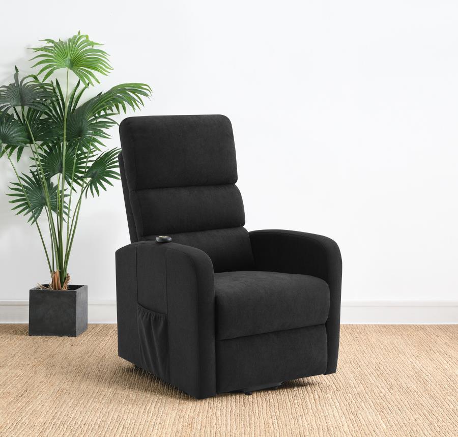 Amsdell - Upholstered Power Lift Recliner With Remote - Black Coaster Fine Furniture