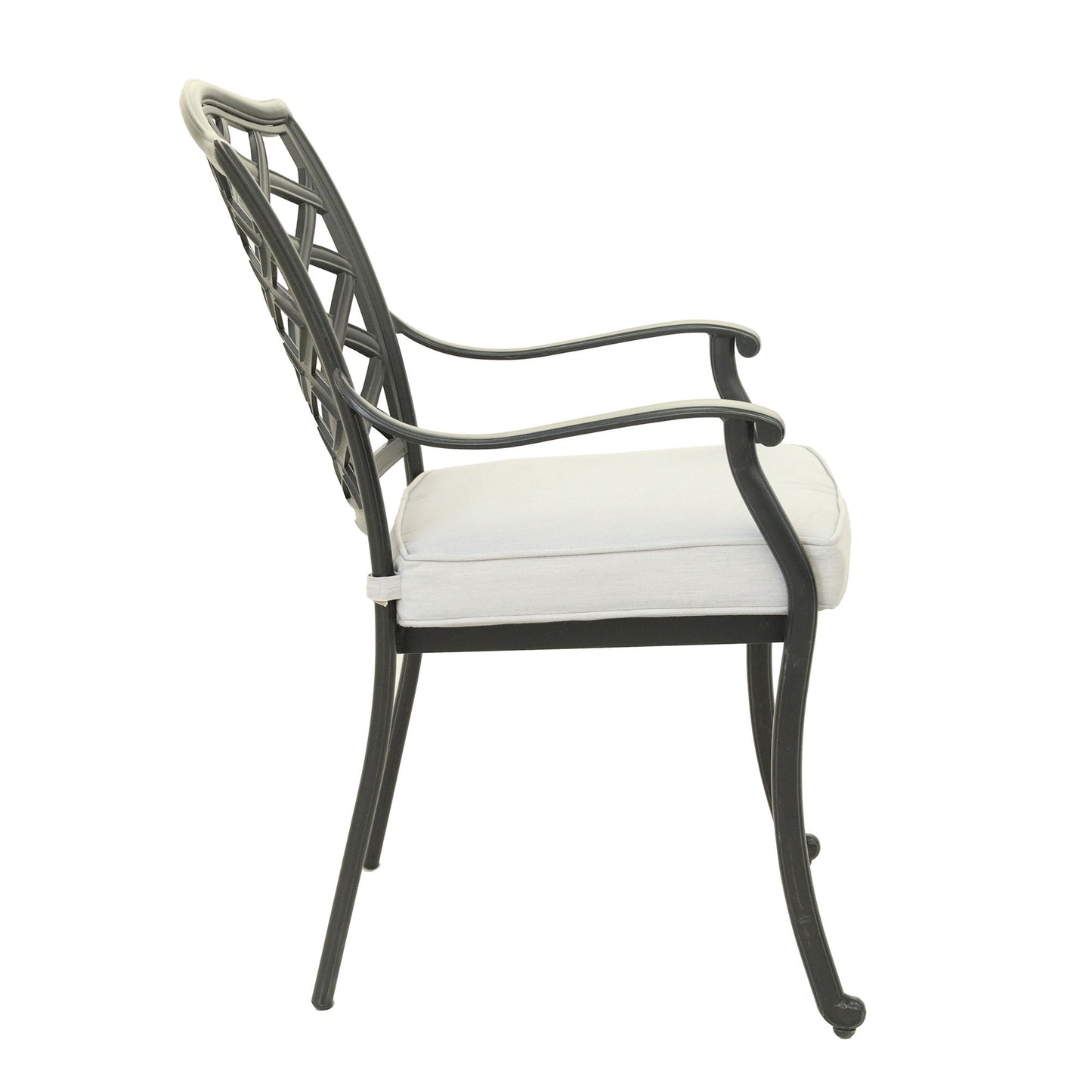 Aluminum Dining Arm Chair With Cushion (Set of 2) - Cast Silver Home Essentials