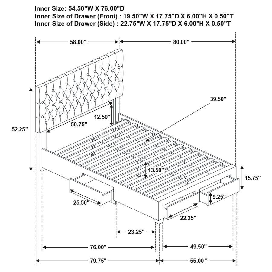 Soledad - Upholstered Storage Panel Bed CoasterEssence