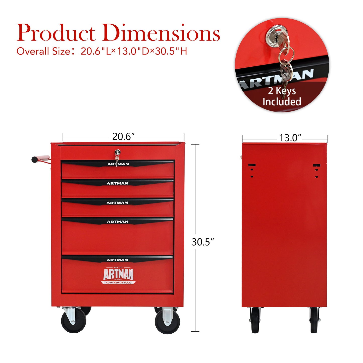 Rolling Metal Tool Chest With Drawers, Steel Storage Cabinet With Ball Bearing Slides Daily Nest