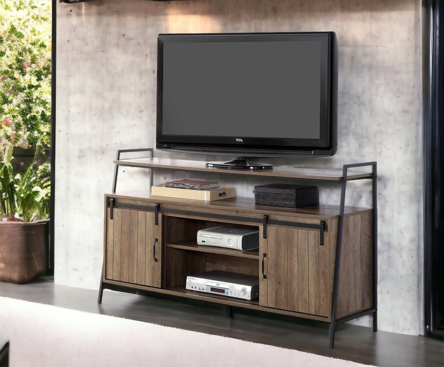Rashawn - Rustic TV Stand - Oak Acme