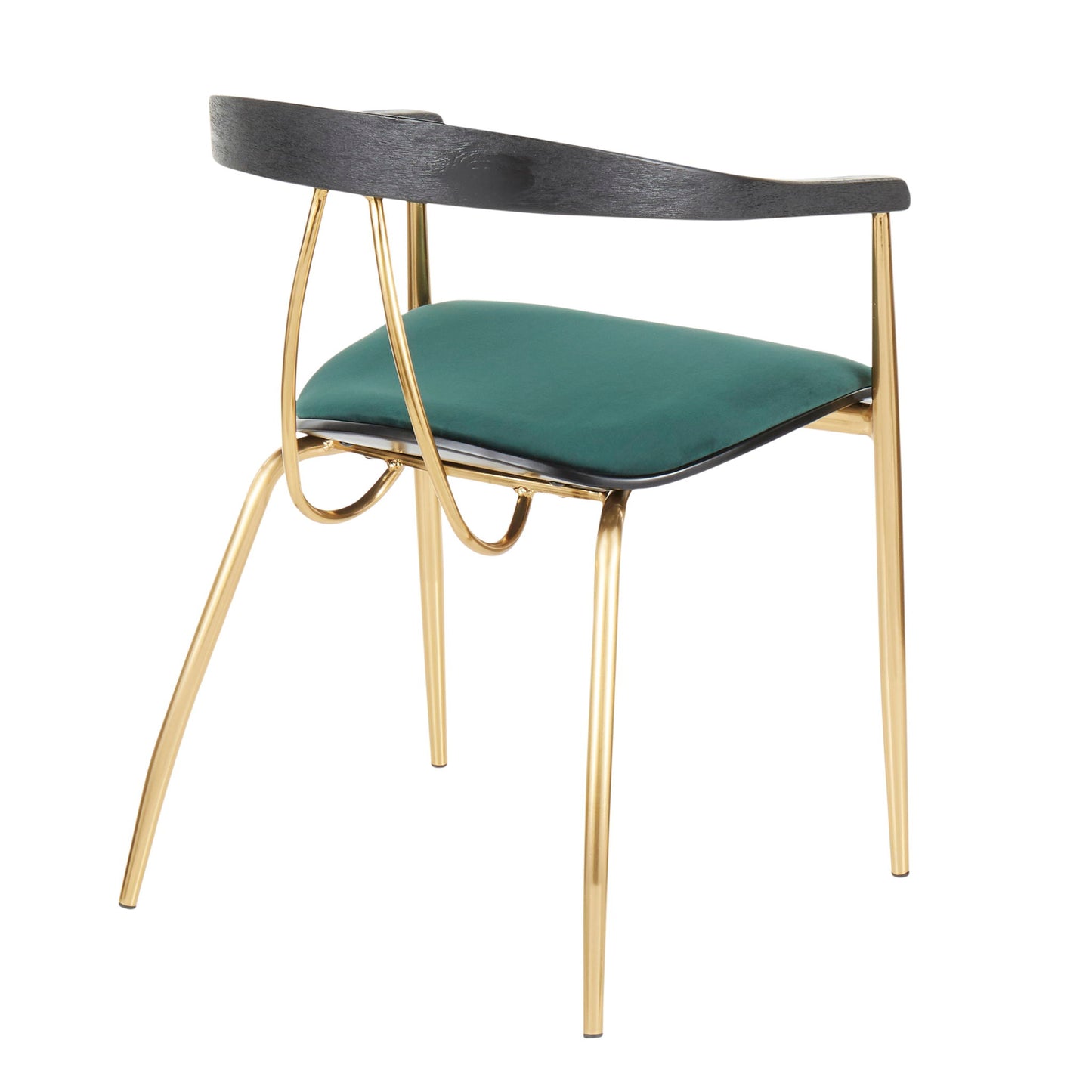 Vanessa - Contemporary Chair (Set of 2) - Gold / Green - Black Lumi Source