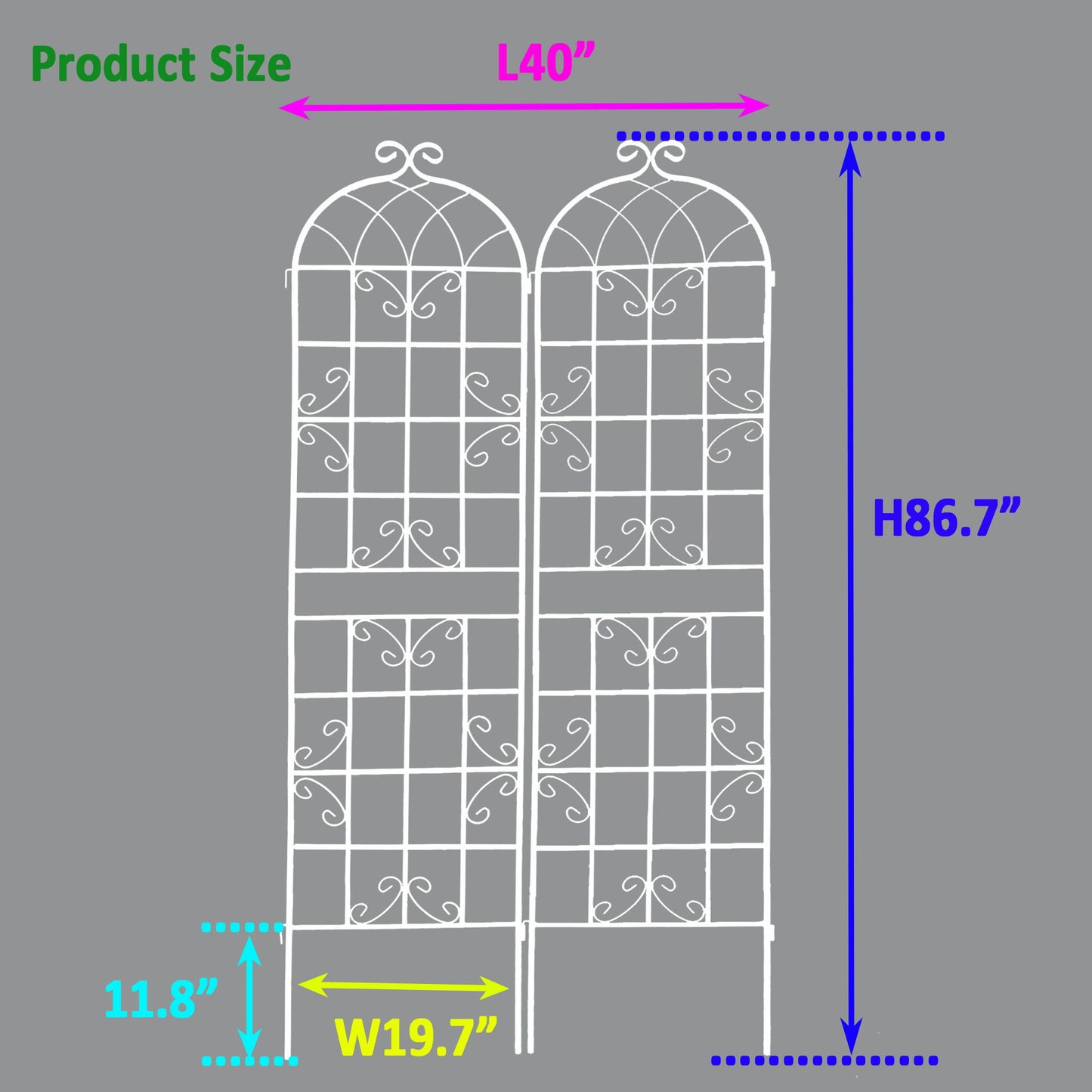 Metal Garden Rustproof Trellis For Climbing Plants Outdoor Flower Support Daily Nest