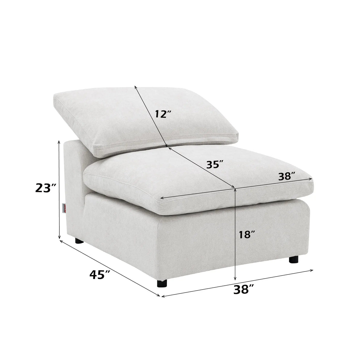 Naveen - 6 Piece Modular Sectional - Ivory Acme