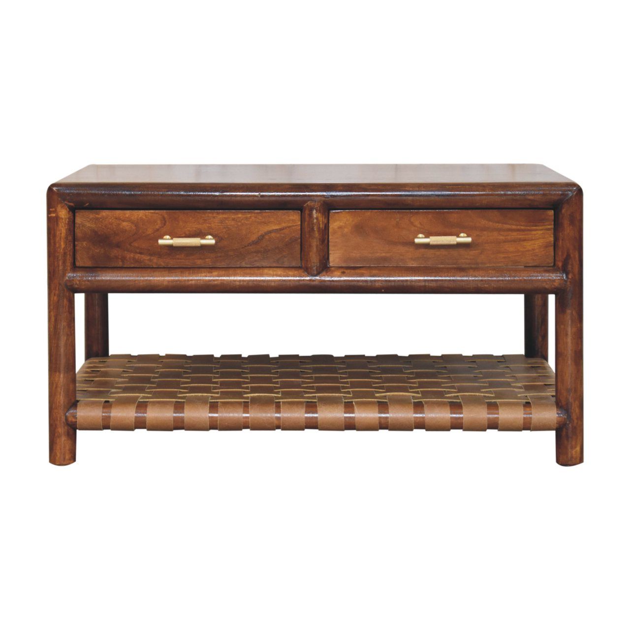 Regency - Woven Console Table With 2 Drawers - Brown Artisan Furniture