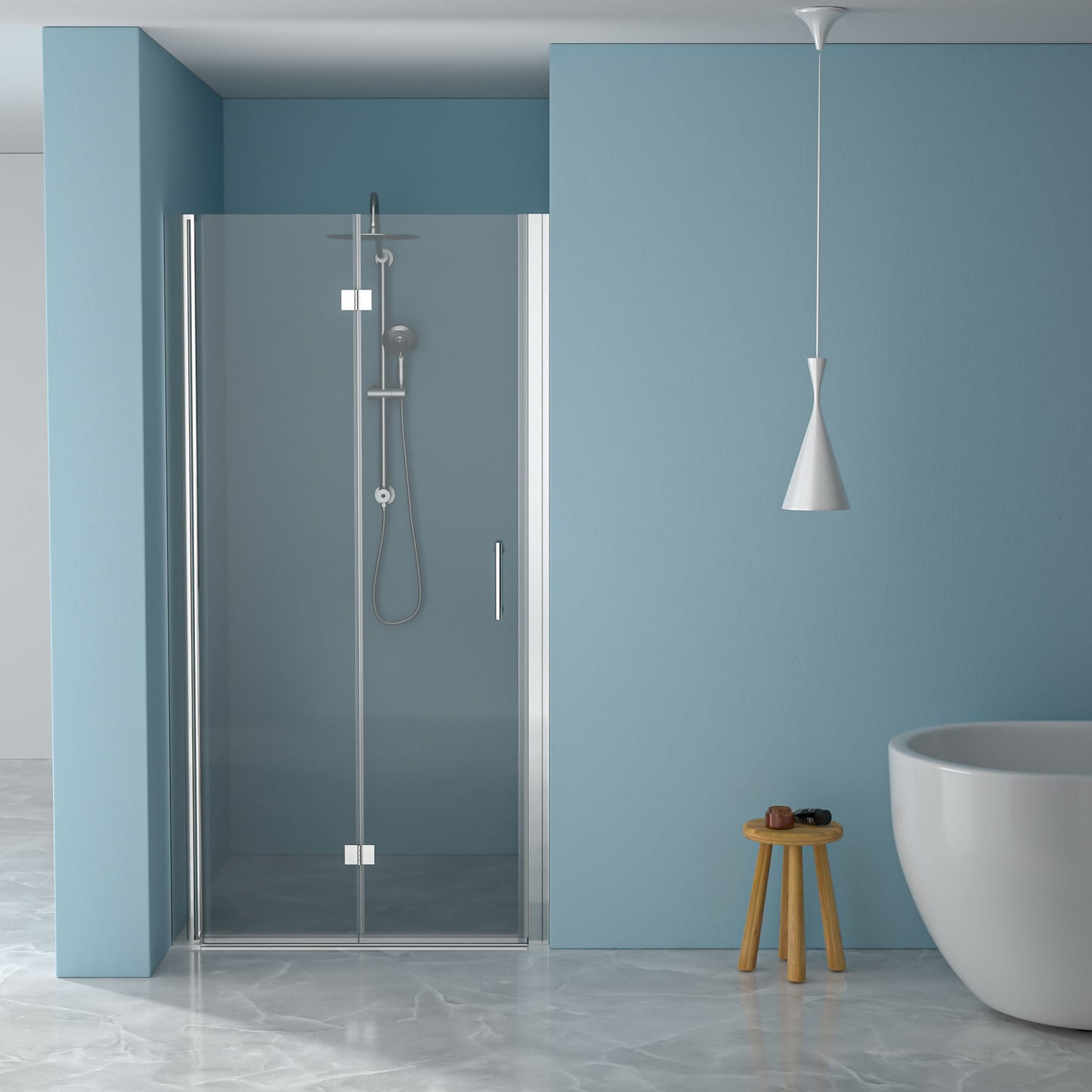 Fold Frameless Shower Door With Tempered Glass Daily Nest