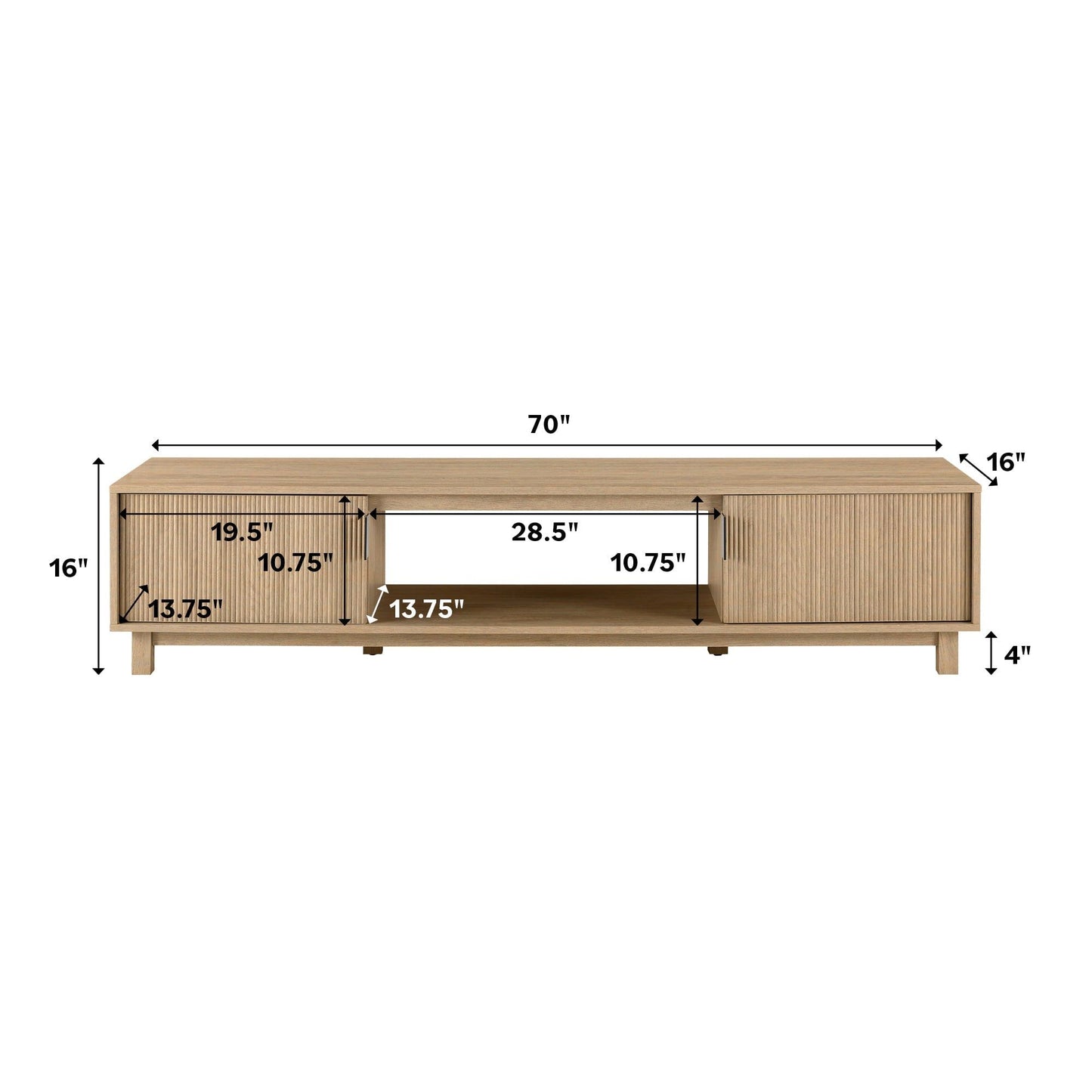 Modern Fluted Door Minimalist TV Stand Walker Edison