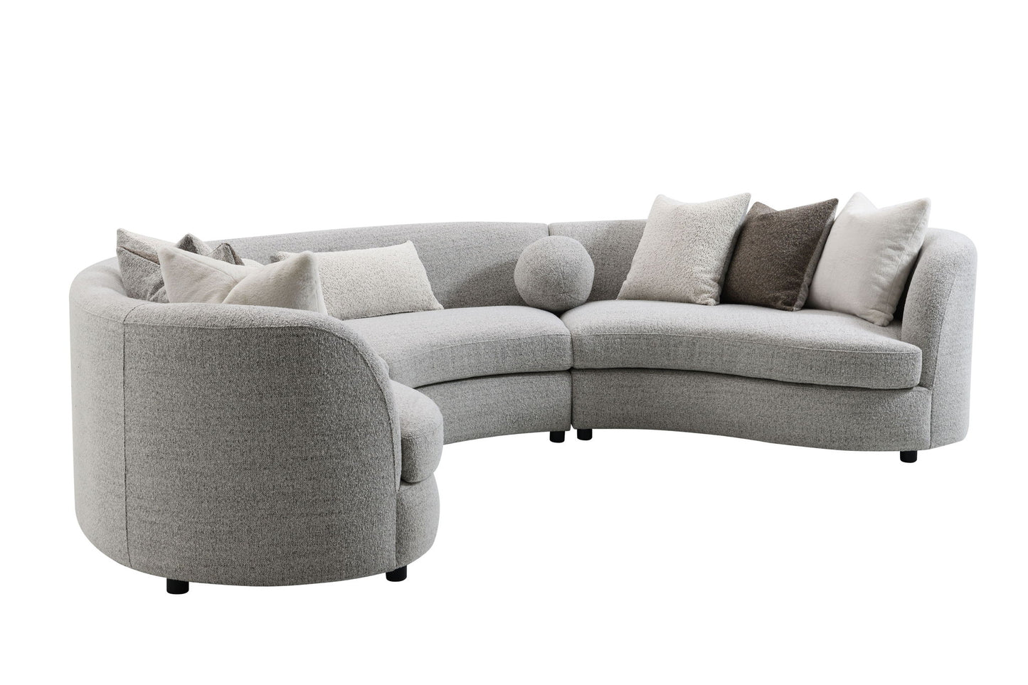 Ivria - Boucle Sectional Sofa With 9 Pillows - Gray Acme