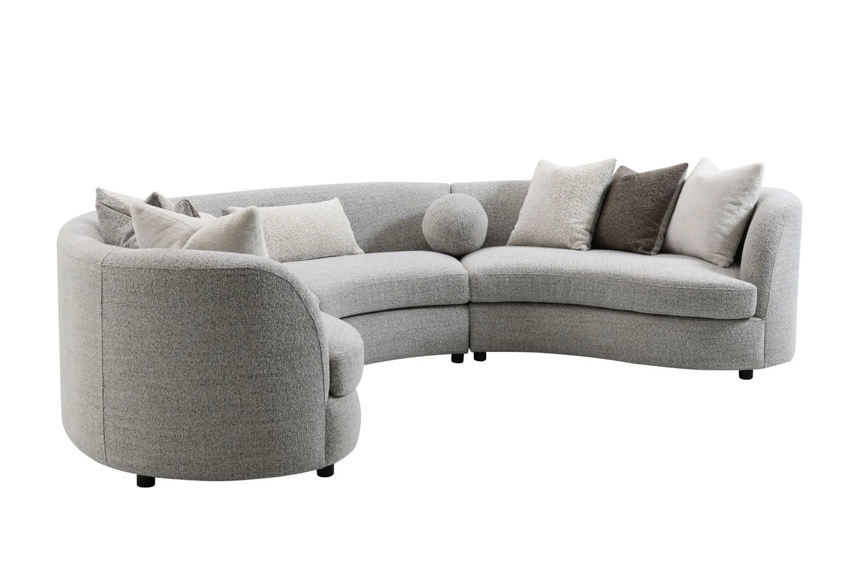Ivria - Boucle Sectional Sofa With 9 Pillows - Gray Acme