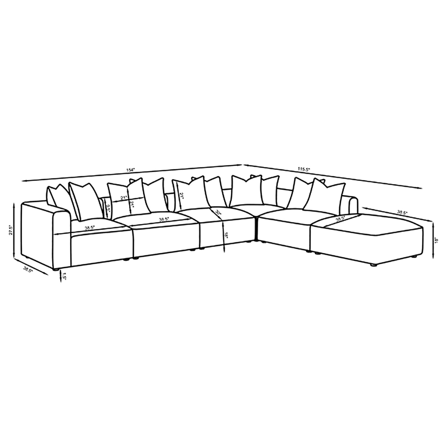 Amherst - Modular Sectional With Cushions - Gray Furniture Max
