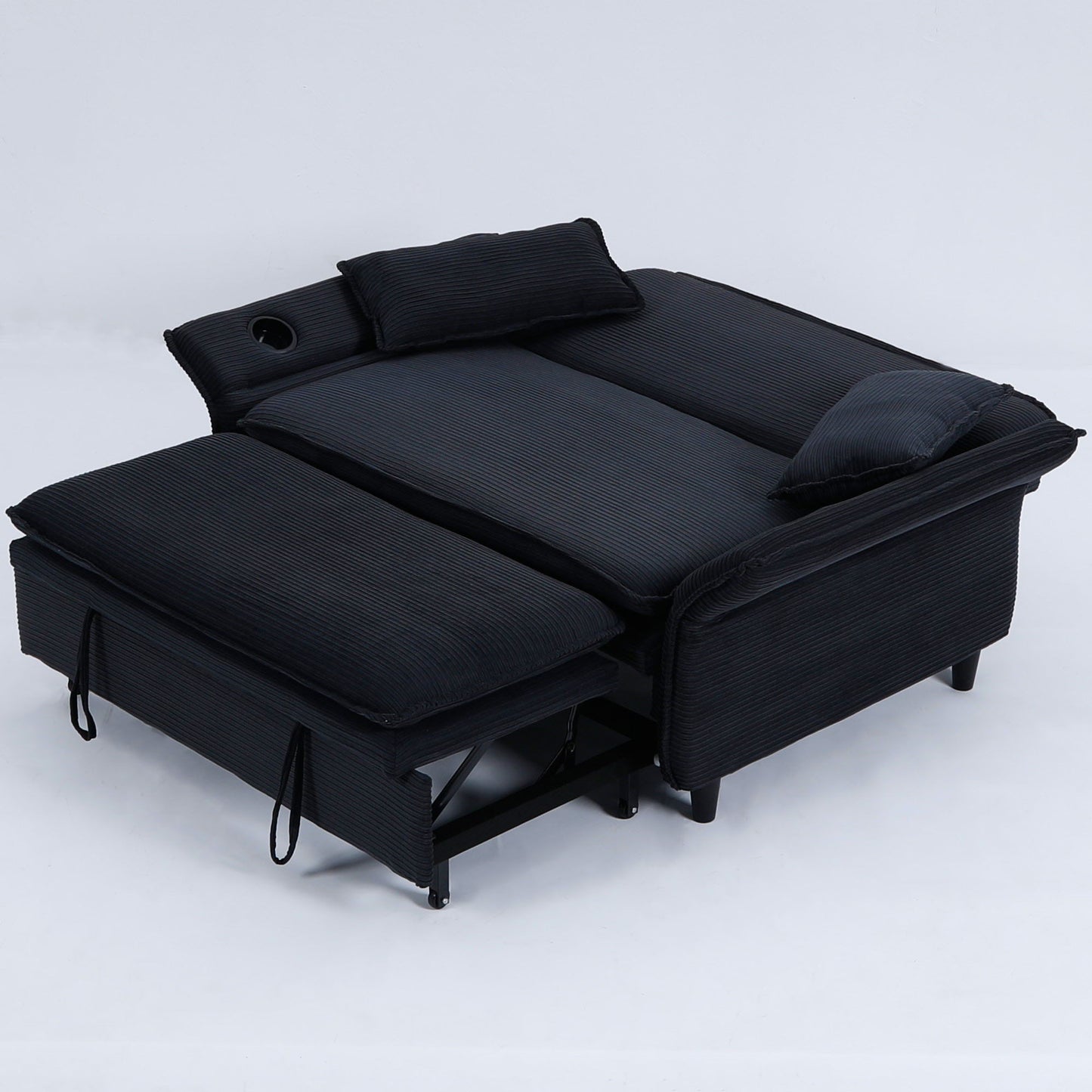 Modern Fabric Multi-Functional Sofa Bed With Adjustable Armrests And Backrests Home Essentials