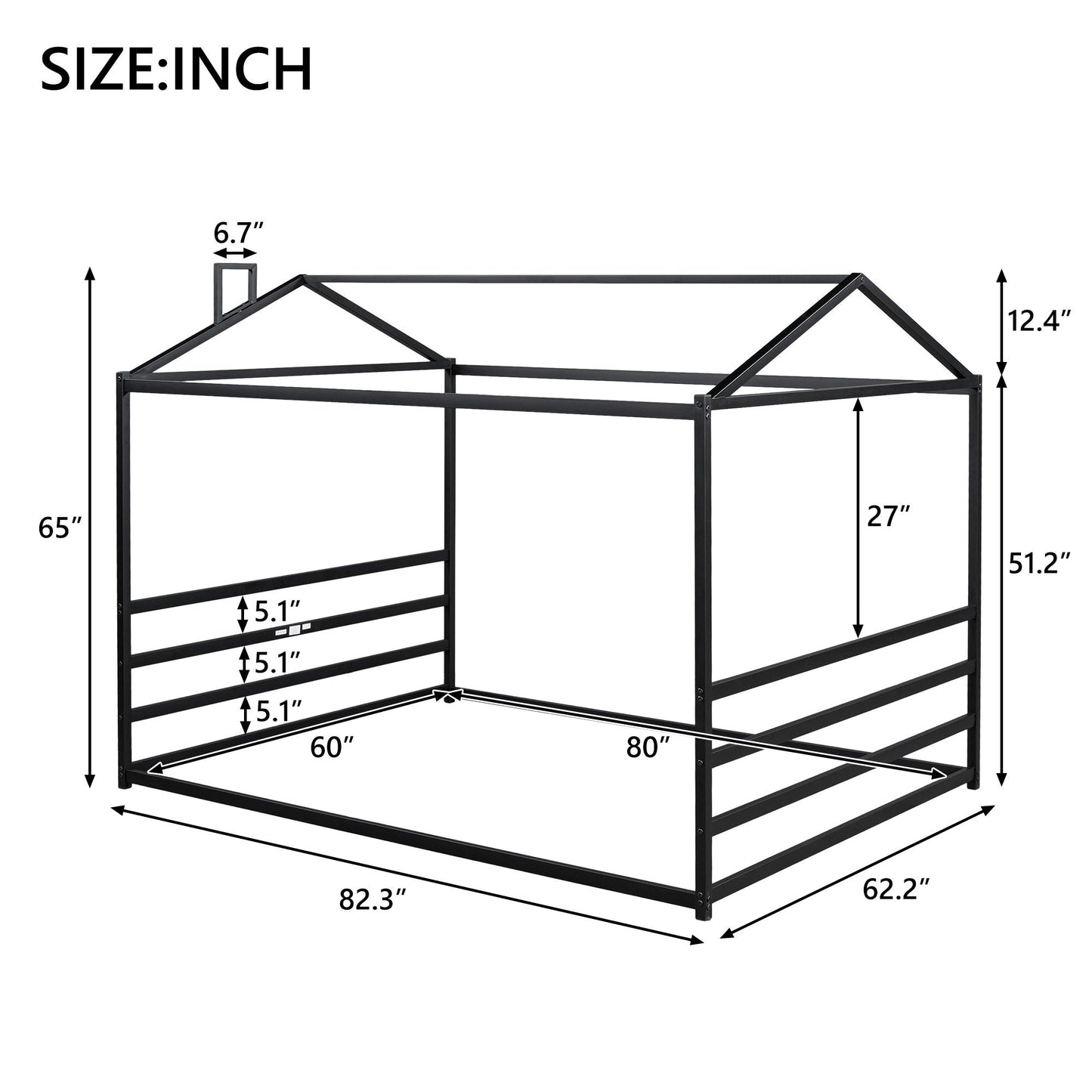 Metal House Shape Platform Bed Dreamland
