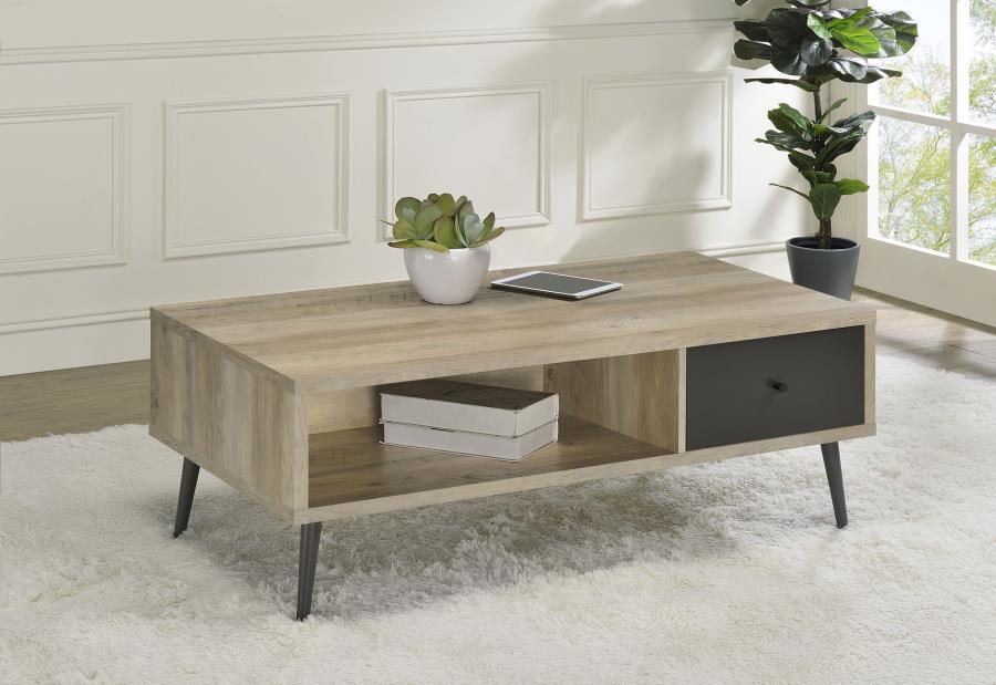 Welsh - 1-Drawer Engineered Wood Coffee Table Antique Pine - Distressed Pine Coaster Fine Furniture