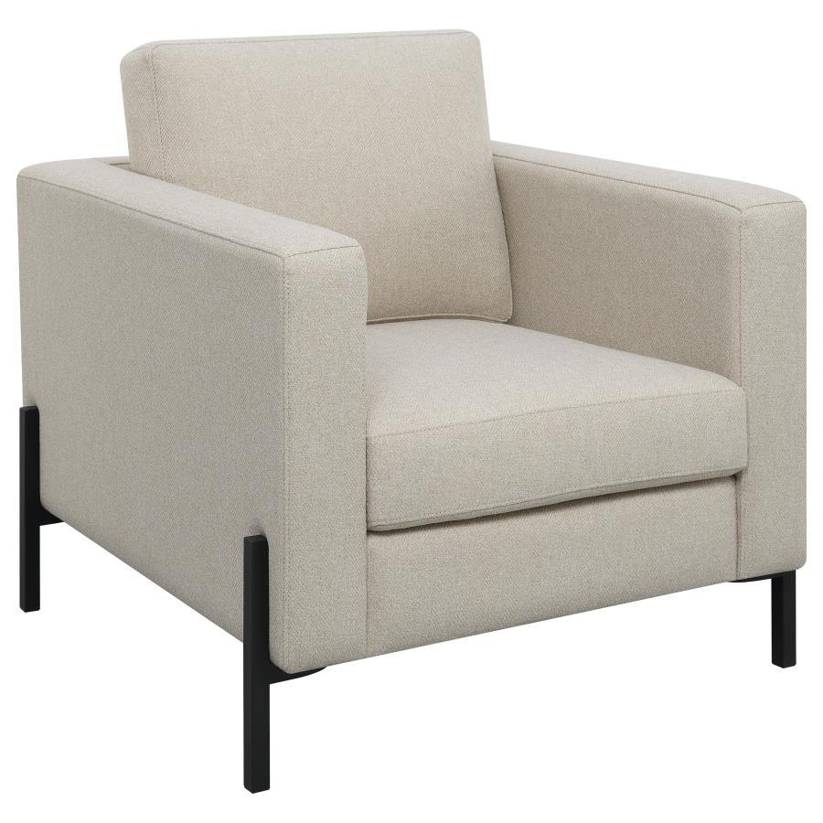 Tilly - Upholstered Track Arm Accent Chair - Oatmeal Coaster Fine Furniture