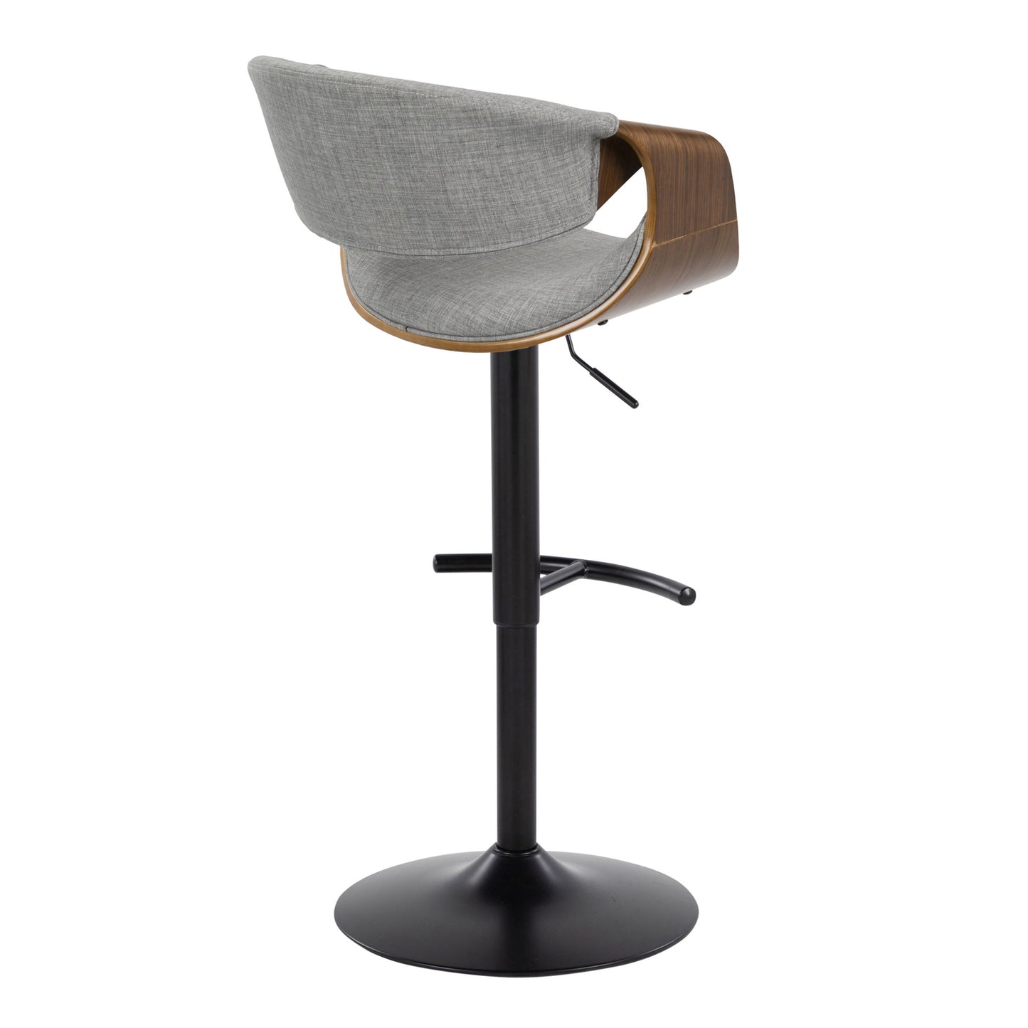 Curvo - Mid Century Modern Adjustable Barstool With Swivel & Rounded T Footrest (Set of 2) Lumi Source