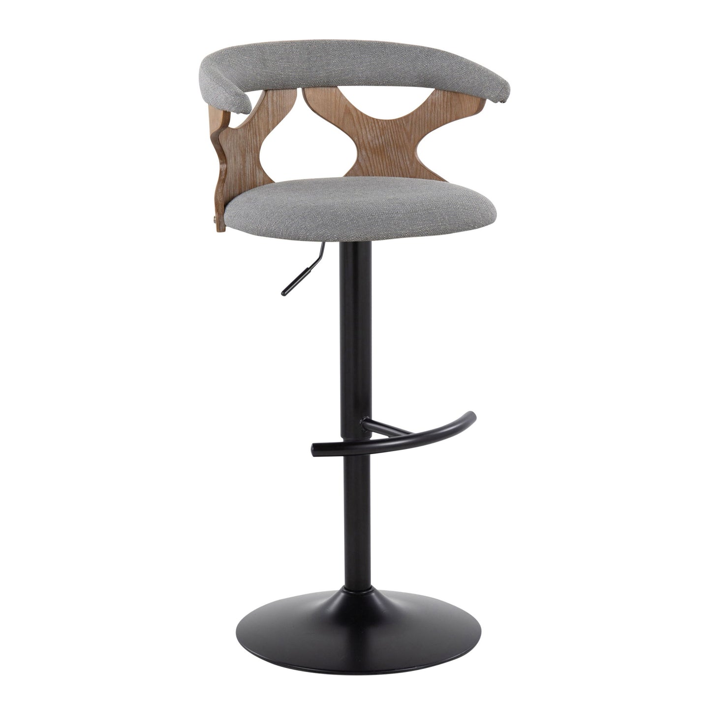 Gardenia - Contemporary Adjustable Barstool & Swivel With Rounded T Footrest (Set of 2) Lumi Source