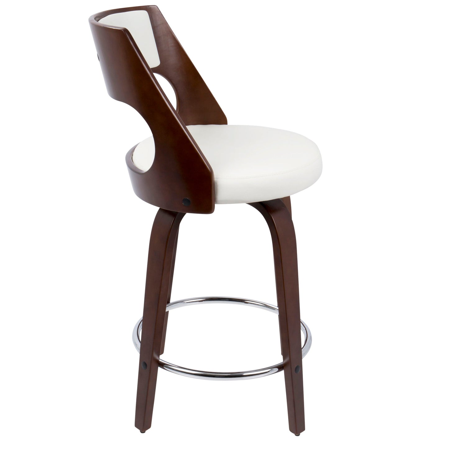 Cecina - Mid-Century Modern Fixed Height Counter Stool With Swivel And Round Footrest (Set of 2) Lumi Source