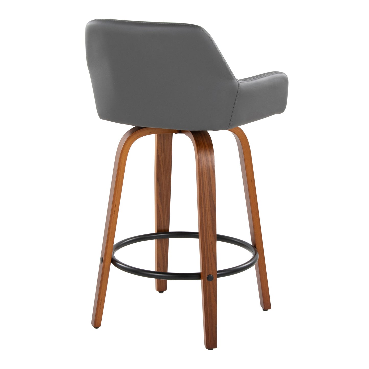 Daniella - Contemporary Fixed Height Counter Stool With Swivel With Round Footrest (Set of 2) Lumi Source