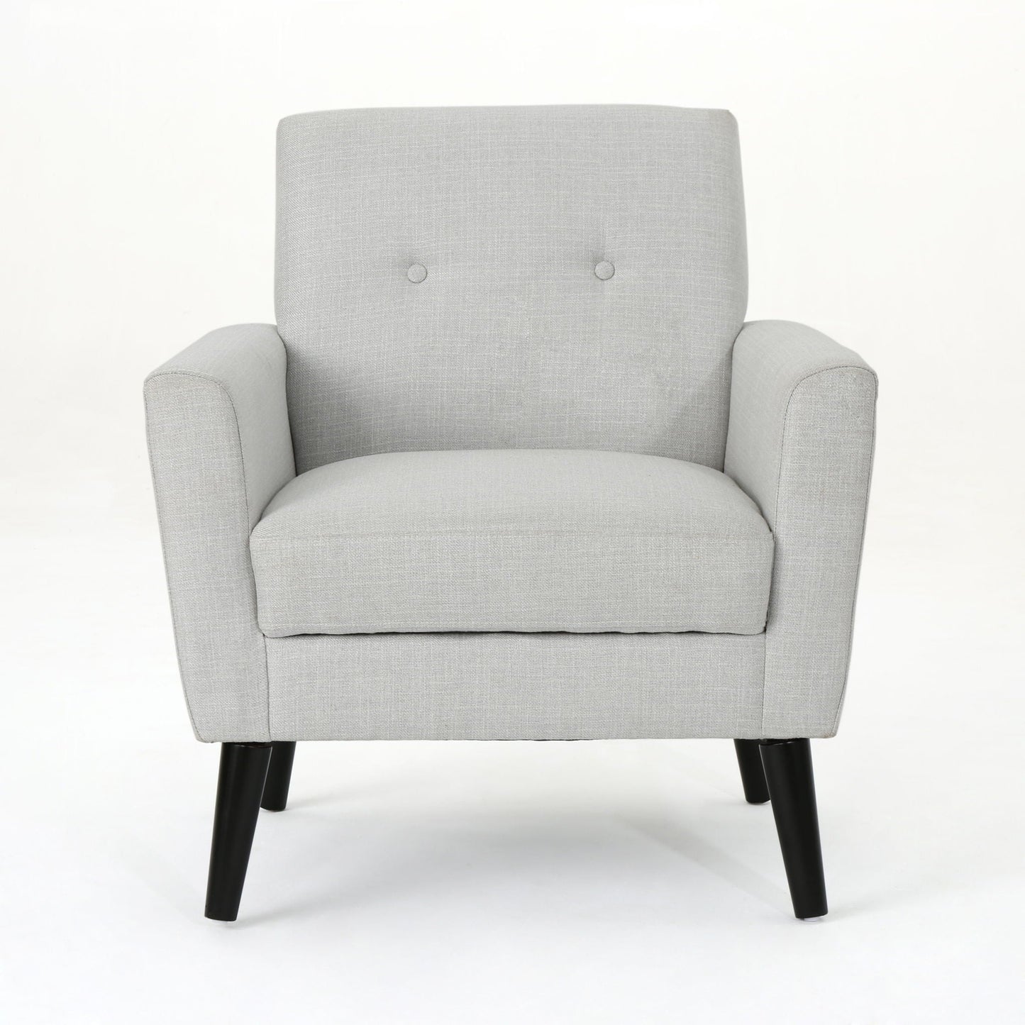 Radiantize - Upholstered Fabric Club Chair With Square-Off Back And Button Tufted - Light Gray Noble House