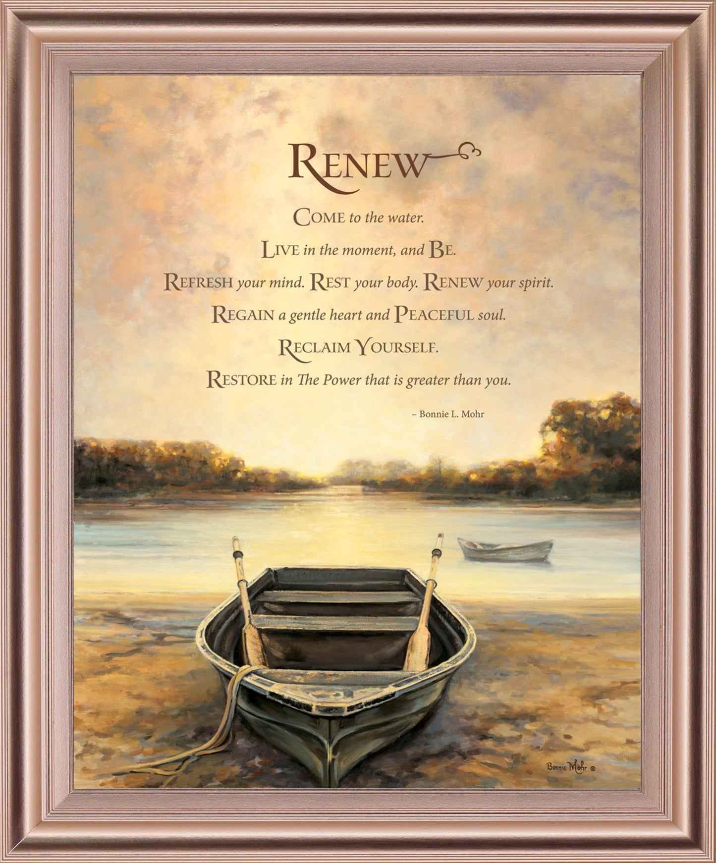 Tranquil Rowboat Morning - 28" x 34" Framed Wall Art Classy Art
