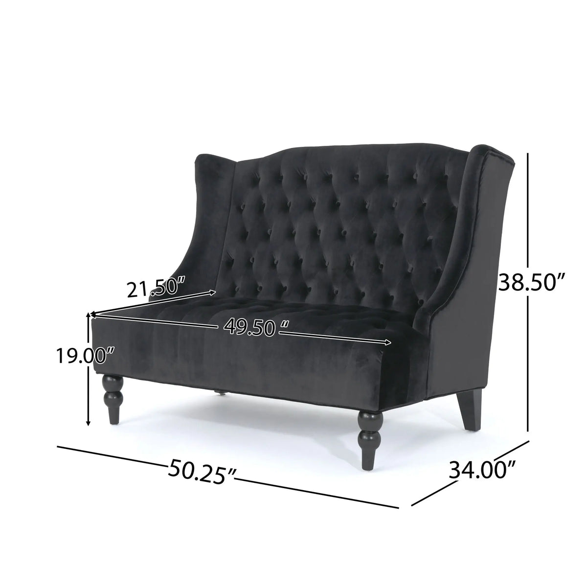 Nurturing - Upholstered Loveseat With Wing Back And Diamond Tufting Noble House