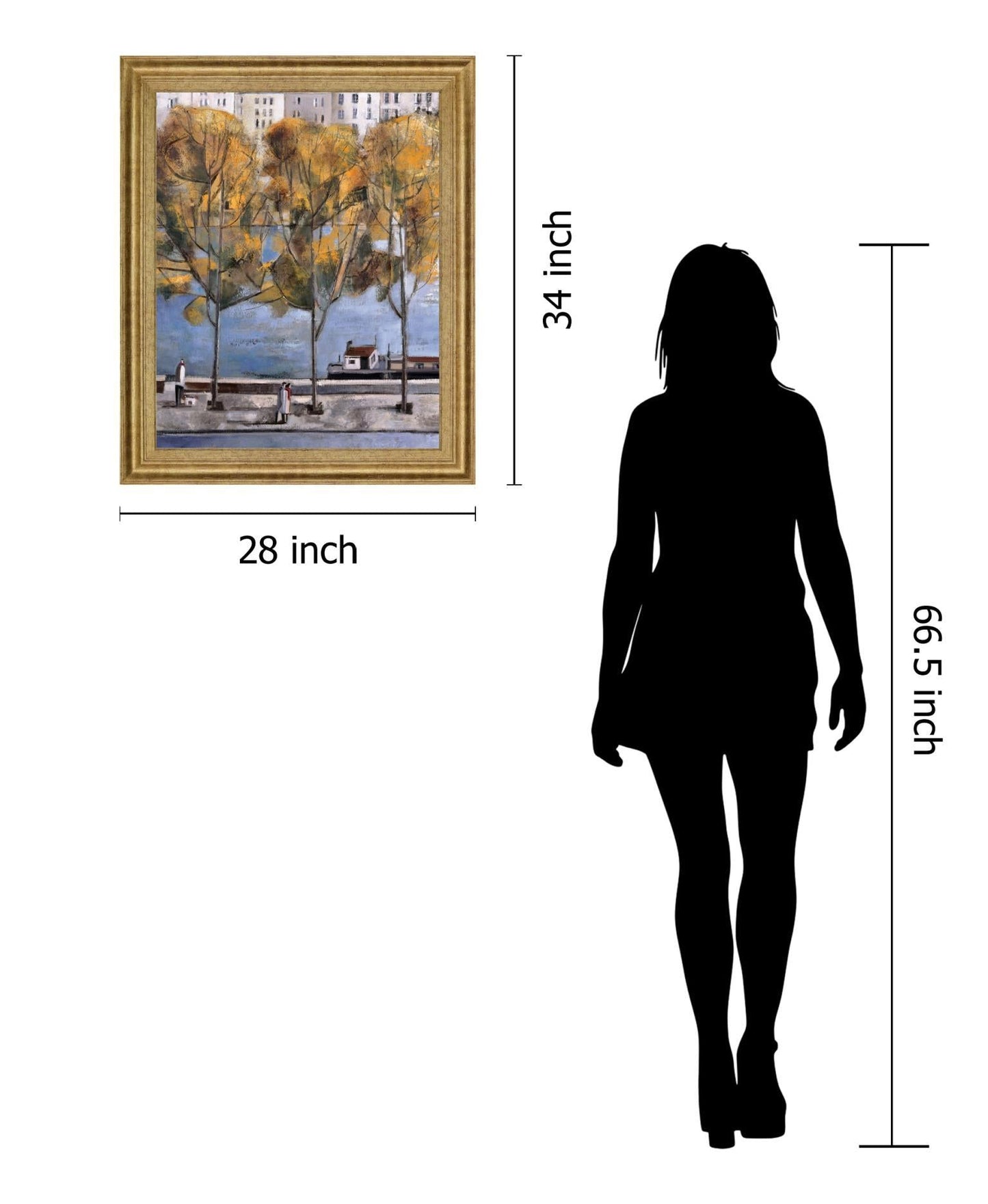 Golden River Promenade - 28" x 34" Framed Wall Art Classy Art