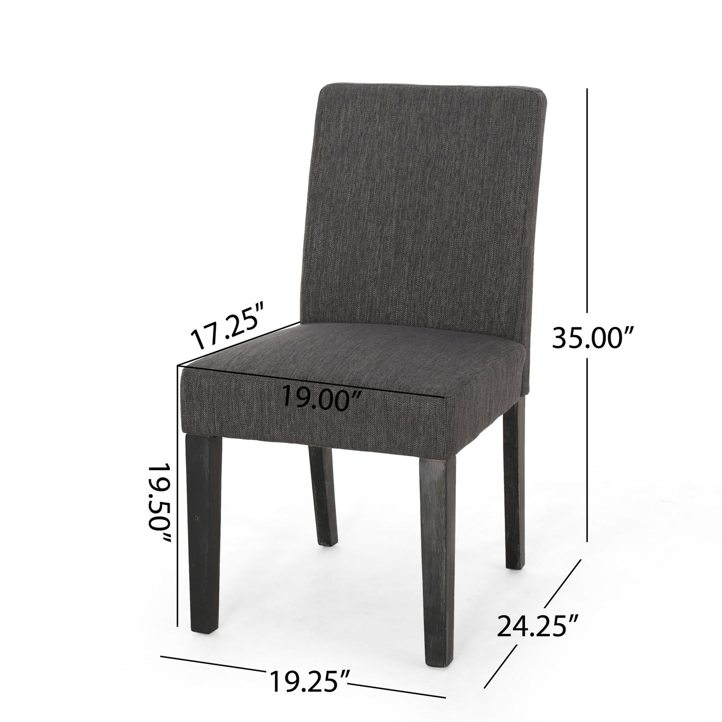 Contemporary Dining Chair With Upholstered Seating And Tapered Legs Noble House