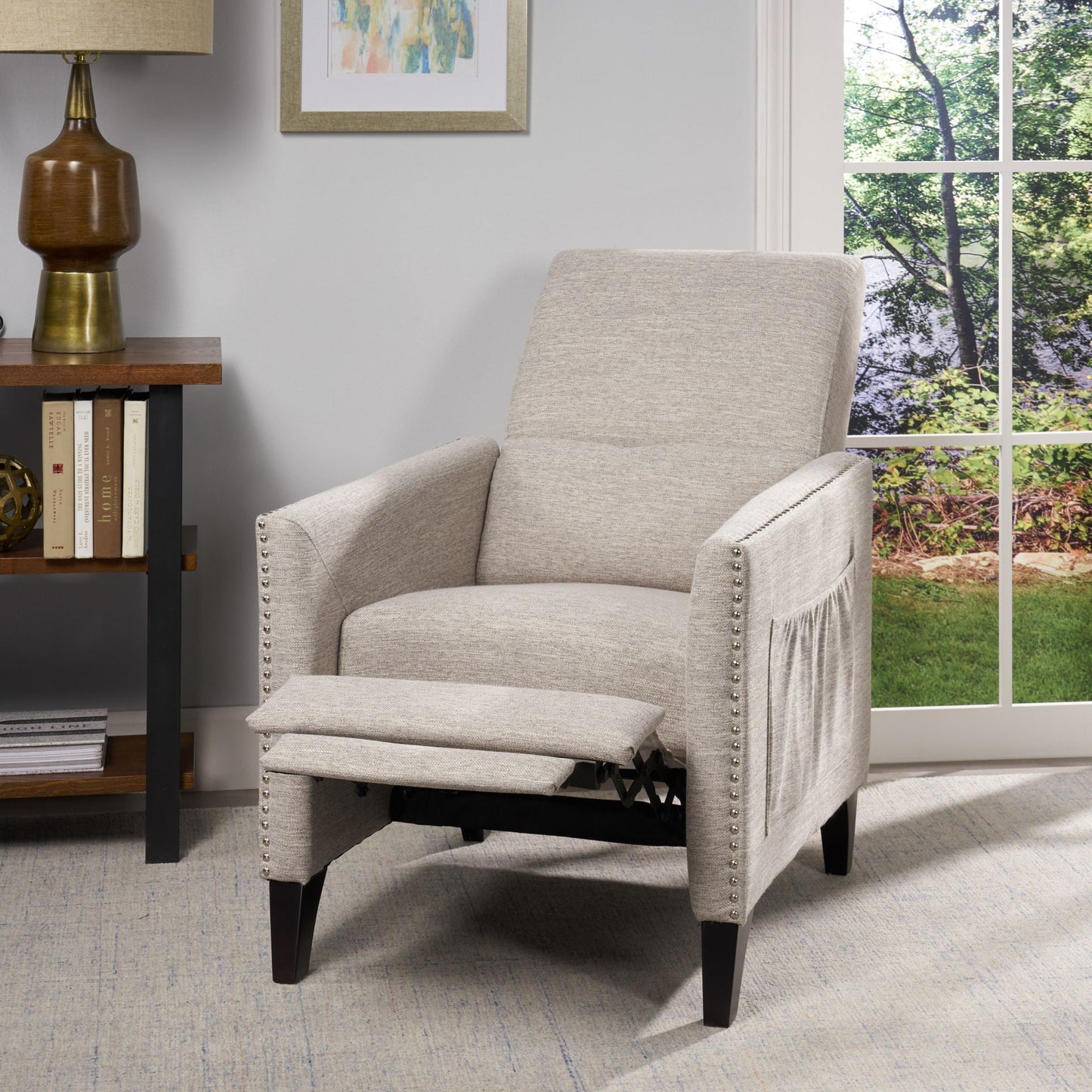 Kiersten - Contemporary Fabric Pushback Recliner Noble House