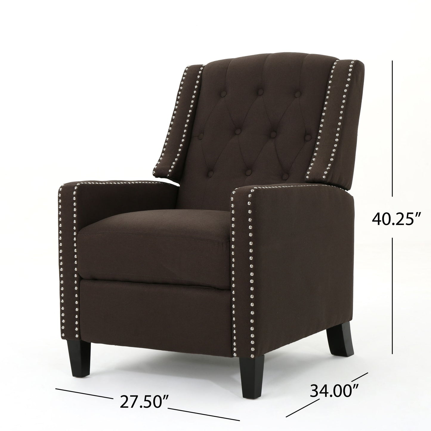 Classic Fabric Push Back Chair Noble House